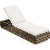 Costway Sonnenliege Polyrattan, Gartenliege mit Auflage & verstellbarer Rückenlehne, wetterfeste Balkonliege Terrassenliege Liegestuhl bis 180kg