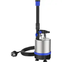 Wiltec Edelstahl Springbrunnenpumpe 50 W 1750 l/h, max. Fontänenhöhe 1,6 m, Teichpumpe inkl. 3 Aufsätze für verschiedene Fontänen, Aquariumpumpe