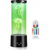 Aopunly LED Quallen Lampe Lavalampe 12 Farben 4 Lichtmodi Stress-Angst-Entlastung Fernbedienung Heimdekor Lampe Unterwasser-Ozean-Stil Gemütliches Nachtlicht