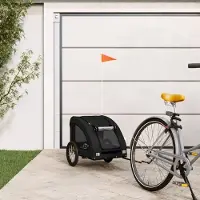 vidaXL "2026 Promotion" Fahrradanhänger Hunde Schwarz Oxford-Gewebe und Eisen - Fahrradanhänger CC32705