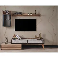 Xl Moebel Gmbh Moderne Wohnwand Designer Holz TV-Schrank Luxus Wandschrank Regal 3tlg