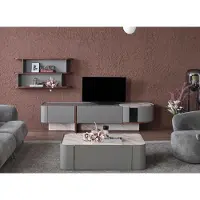 Xl Moebel Gmbh Wohnwand Set Holz Einrichtung Luxus Wohnzimmer TV-Ständer Design Wandregal