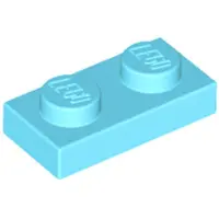 LEGO 250x 1x2 Platten 3023 - Plate Mittleres Azurblau - Medium Azure