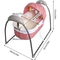StarTech.com Elektrische Babyschaukel und Babywippe, 3 Stufen, automatisches Schaukeln, mit Musik, bis 18 kg, Rosa