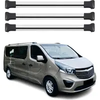 Omtec Dachträger Gepäckträger für Opel Vivaro 2014-2024 Relingträger Alu Silber 3x