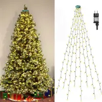 ROSNEK 2m LED Weihnachtsbaum Lichterkette mit Timer und 8 Lichtmodi Christbaumbeleuchtung Lichternetz für Christbaum Weihnachten Party Deko