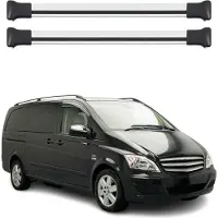 Omtec Dachträger Grundtäger für Mercedes Vito Viano W639 2003-2014 75kg Alu Silber 2x