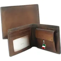 DrachenLeder Florence Druckknopf Portemonnaie braun Leder OPF100N