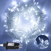 Izrielar LED Lichterkette 10M 100LEDs mit 8 Modi für Innen Weihnachten Party Garten Bedienung Funkelnder Sterneffekt Deko Kaltweiß