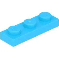 LEGO 1x3 Platte 3623 - 50 Stück Mittleres Azurblau