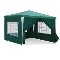 Yakimz Pavillon Gartenzelt – Praktisches Strandzelt, einfache Montage mit Easy-Klett, ideal für Partys Grün 3x3m
