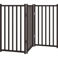 vidaXL 3-tlg. Hundetor Faltbar Schwarz 150 cm Massivholz Tanne