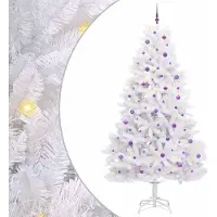 Syfax Künstlicher klappbarer Weihnachtsbaum Weiß 270 cm PVC und Stahl