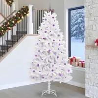 vidaXL "2025 cloris"Künstlicher klappbarer Weihnachtsbaum Weiß 270 cm PVC und Stahl - Künstliche Weihnachtsbäume DE753074