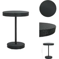 vidaXL Gartentisch Schwarz 75,5x106 cm Poly Rattan - Gartentische
