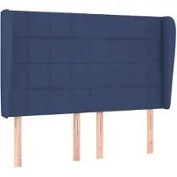 Syfax Kopfteil mit Ohren Blau 147x23x118/128 cm Stoff