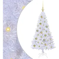 Syfax Künstlicher Weihnachtsbaum Weiß 120 cm PVC und Stahl