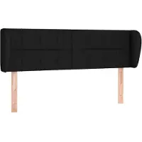 Syfax Kopfteil mit Ohren Schwarz 147x23x78/88 cm Stoff