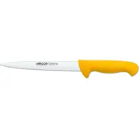 Arcos Filetiermesser Farbe - Prof 295200 mit Nitrumtaschen aus Edelstahl und ergonomischem gelbem Polypropylen mango und 19 cm Klinge, Vitrine