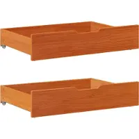Syfax Bettschubladen 2 Stk. Wachsbraun 85x55x17 cm Massivholz Kiefer