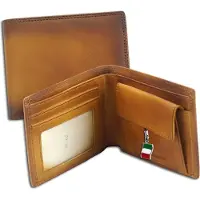 DrachenLeder Florence Druckknopf Portemonnaie braun cognac Leder OPF100C