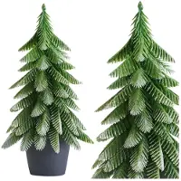Lean Künstlicher Deko-Weihnachtsbaum im Topf, silberfarben, 32 x 12 cm