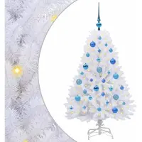 Syfax Künstlicher klappbarer Weihnachtsbaum Weiß 120 cm PVC und Stahl