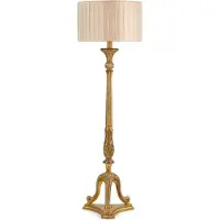 Casa Padrino Luxus Barock Stehleuchte Antik Gold / Beige Ø 40 x H. 142,5 cm - Prunkvolle Barockstil Stehlampe mit rundem Lampenschirm - Luxus Qualität - Italy