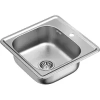 Quadron Spülbecken 1-Becken Spüle | Größe: 48 x 48 x 16 cm | JOE 110 | Küchenspüle Edelstahlspüle mit Siphon | Satin Pvd