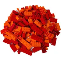 LEGO Steine Hochsteine Rot und Orange Gemischt NEU! Menge 200x – Jede Mischung individuell zusammengestellt