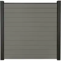 GROEN & JANSSEN Zaun Hauptelement GroJa Solid Stecksystem ohne Pfosten 180 x 180 cm grau