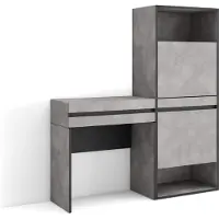 Skraut Home Konsolentisch, Flurtisch, 130x35x145 cm, mit Schublade, Schuhschrank, Zementgrau