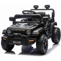 Beneo Elektroauto für Kinder OFFROAD NEW mit Hinterradantrieb, schwarz, Lithium-Batterie, hohes Fahrgestell, breiter Sitz, Hinterradfederung, 2,4-GHz-Fernbedienung, LED-Leuchten