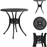 vidaXL Gartentisch Schwarz 78x78x72 cm Aluminiumguss - Gartentische