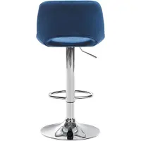 CLP Barhocker Camden Samt chrom - blau