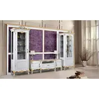 Xl Moebel Gmbh Wohnwand TV Ständer RTV 2x Vitrine Holz Klassische Weiß Wohnzimmer Neu