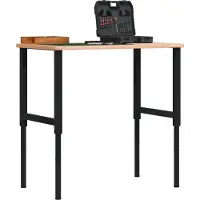 vidaXL (NEU 2026) Werkbank - Werktisch - 100x60x(71,5-98) cm - Massivholz Buche Rechteckig - Werkbänke - 17.22 kg