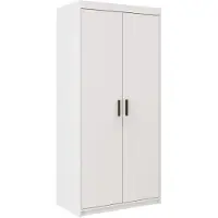 AX Living Weißen Kleiderschrank Storicos 2T 89,7cm Breite, 2 türiger