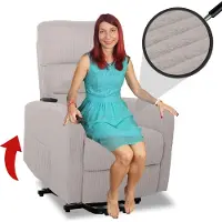 Mendler Fernsehsessel HWC-K62, Relaxsessel TV-Sessel Liege, Liegefunktion Aufstehhilfe, Metall Stoff/Textil Cord hellgrau