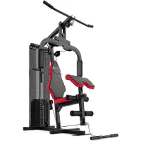Hop-Sport Kraftstation HS-1044K für Zuhause - multifunktionale Fitnesstation mit Seil- und Latzug & Curlpult & Butterfly, inkl. 66 kg Gewichtsblock