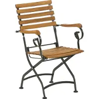 Dehner Klappsessel Tegernsee, ca. 88 x 57 x 56 cm, FSC Akazienholz/Stahl, natur/schwarz