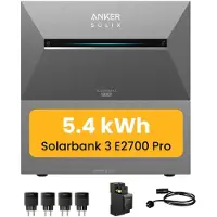 Anker Balkonkraftwerk Speicher 5,4 kWh, SOLIX Solarbank 3 E2700 Pro mit BP2700 Akku x1 inkl. Smarten Zähler und Smart Plugs für Balkonkraftwerk
