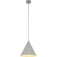 Licht-Erlebnisse Hängelampe Metall D: 25 cm H: max. 160 cm Beige E27 rund Retro Design