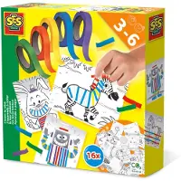 Ses 14810 Lernset Kleben für Kinder - Einführung ins Basteln mit 16 Vorlagen und buntem Klebeband ab 3 Jahren, Bastelset für Kinder, 3 Jahr(e), Mehrfarbig, 21 Stück(e)