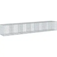 vidaXL Gabione mit Deckel 650x100x100 cm Verzinktes Eisen