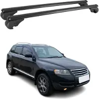 Omtec Dachträger Grundtäger für VW Touareg mk1 2002-2010 75kg Alu Schwarz 2 tlg