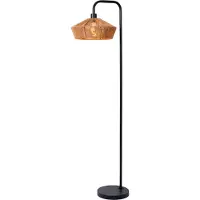Licht-Erlebnisse Stehleuchte Metall E27 150 cm Schwarz Natur Modern Stehlampe