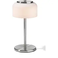 HPI Home Product Import GmbH LED-Tischlampe - H 33 cm - Nickelfarben - Weiß - Metall - Glas