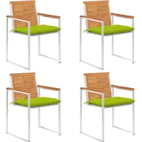 vidaXL Möbel Gartenstühle 4 Stk. mit Kissen Massivholz Akazie - Gartenstühle 3078496