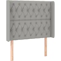 Syfax Kopfteil mit Ohren Hellgrau 103x16x118/128 cm Stoff